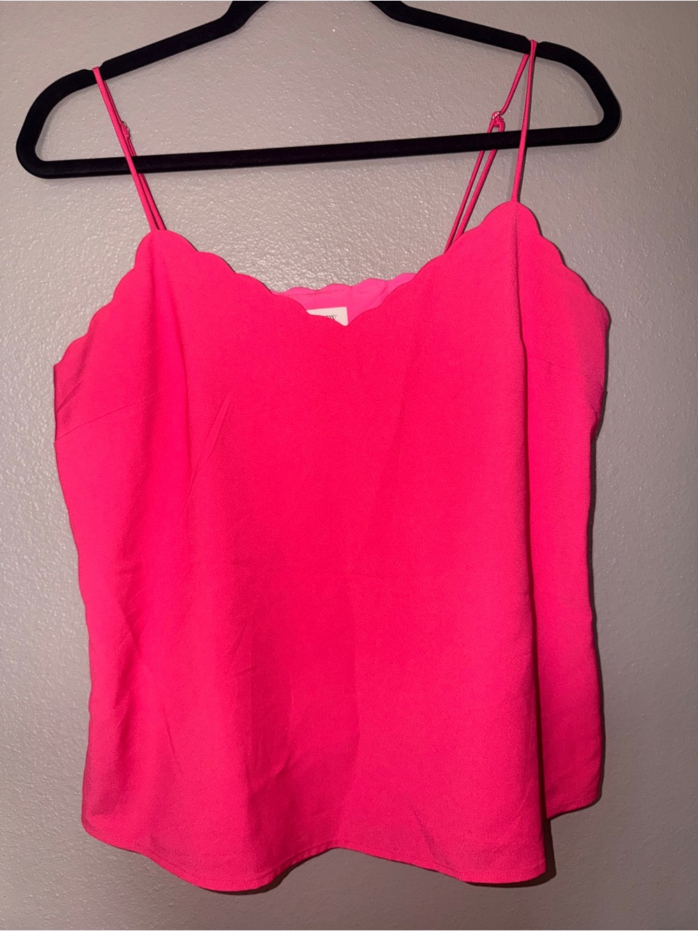 J. Crew Bright Pink Scalloped Camisole